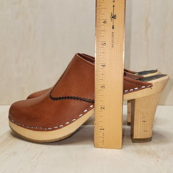 Anatomisk Sweden Leather Cognac Slip In Clog Women's Size EU 36 US 5.5 - Picture 9 of 12